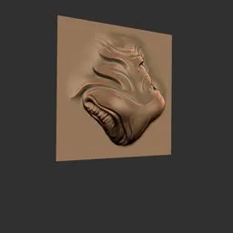 ER Nose Brush 29 impression on 3D model surface showing detailed facial sculpting for creatures and humans in Blender.