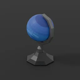 Low Poly Neptune Globe