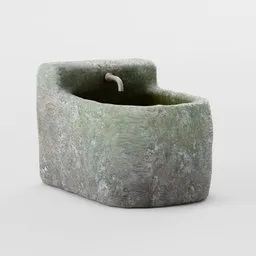 Highly detailed 3D model of a stone trough with realistic textures, ideal for Blender medieval/rural scenes.