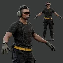 Rigged Tactical Infantry Soldier