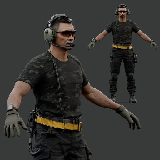 Rigged Tactical Infantry Soldier