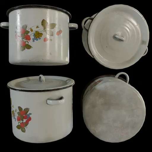 Vintage Soviet Enamel Pot