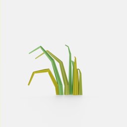 "Nature Grass 3D Model for Blender 3D - Low Poly and Lush Fertile Fecund. Features Three Straws Sitting in the Grass. Perfect for Generative Design and Minimalist Art."