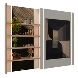 Detailed 3D model of a decorative panel with textured surface, ideal for Blender rendering.