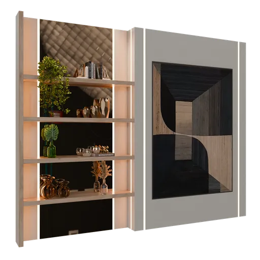 Detailed 3D model of a decorative panel with textured surface, ideal for Blender rendering.