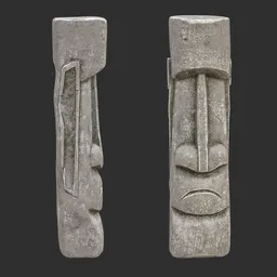 Tiki God Gaping Maw Statue Stone