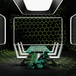 Futuristic Neon Conference Room