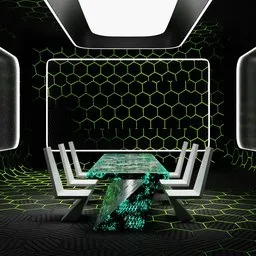 Futuristic Neon Conference Room