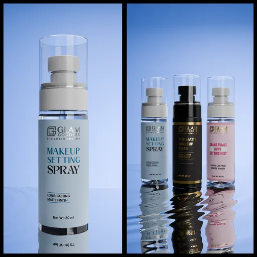 Makeup setting spray revealing shot