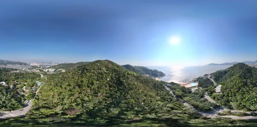Green tree mountain cloud bluesky