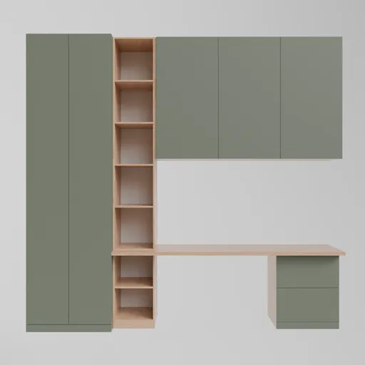 Modern Workspace & Cabinet Set