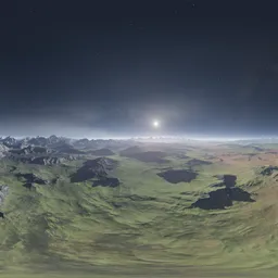 Sci-fi Planet Aerial Landscape