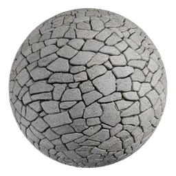 High-resolution, seamless cobblestone texture for 3D modeling and rendering in Blender and PBR-compatible applications.