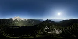 Aerial Mountain Landscape Sunny Day