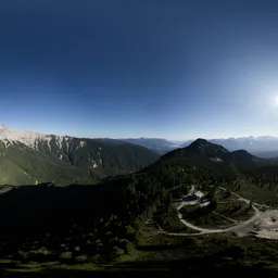 Aerial Mountain Landscape Sunny Day