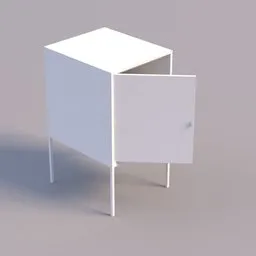 Realistic white storage cabinet 3D model inspired by IKEA, perfect for Blender interior rendering.