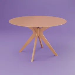 Contemporary Wood Round Dining Table