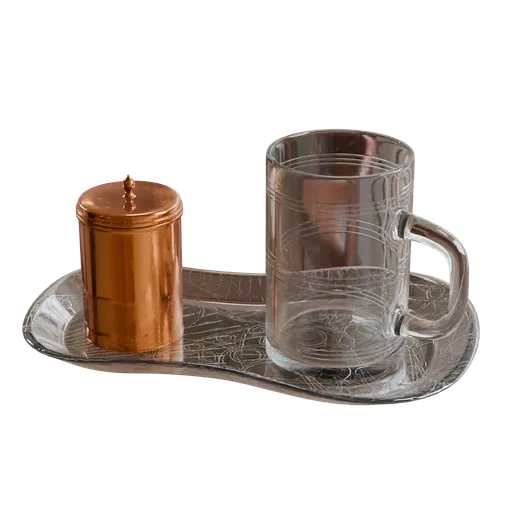 Glass and tray set