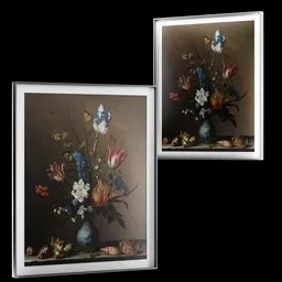 Floral Still Life with Shells Painting