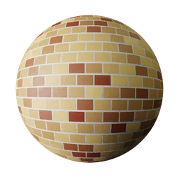 Seamless PBR brick material for Blender 3D, both Eevee and Cycles render engines, with varied hues and realistic texture.