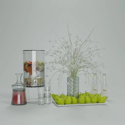 Yellow Floral Refreshment Set