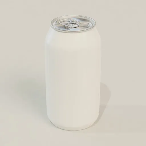 Realistic Blender 3D model depiction of a beverage can for rendering and mockup use.