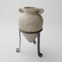 "Explore the ancient world with our realistic body shaped Amphora 3D model for Blender 3D. Textured with Substance, this single mesh asset features a 4K PBR Material and non-applied subdivision modifier for a high-quality resolution. Perfect for museum archives, furniture designs, and more."