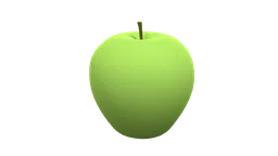 Low poly 3D green apple model optimized for Blender, ideal for CG projects, stylized renderings, and digital visualization.