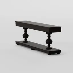 Sophisticated 3D model of a modern, ornate console table, ideal for bedroom visualization in Blender.