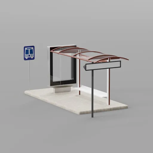 Mexican Bus Stop (Parabus) high poly