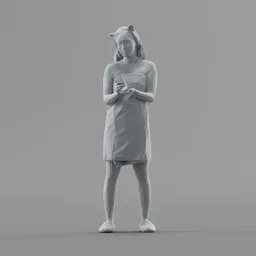 Lowpoly Female in towel