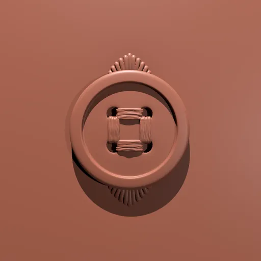 Detailed 3D sculpting brush imprint of a fabric button for Blender 3D artists.
