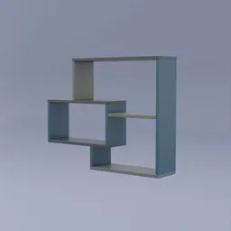 "Get organized with the Nathen shelf FP3R 3D model for Blender 3D. This modular children's shelf is stackable in any direction and perfect for storing small items. Inspired by art and design greats like Piet Mondrian and Jacob Toorenvliet, this blue and white shelf set is both functional and stylish."