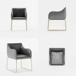 "Chair 16" 3D model in Blender 3D. Inspired by the Fuga | Inka Chair, this wood and fabric chair features elegant lines and comes with 2k textures. Perfect for interior design and 3D visualization projects.