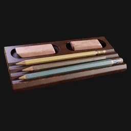 Vintage Pencil and Eraser Desk Set