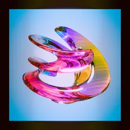 Iridescent Neon Glass Knot Model