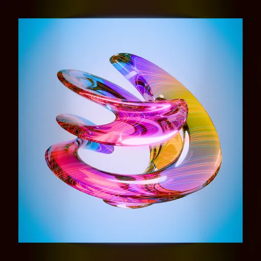 Iridescent Neon Glass Knot Model
