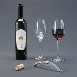 Passito wine bottle set