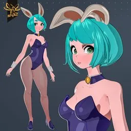 Kawaii Stylized Anime bunny girl Rig