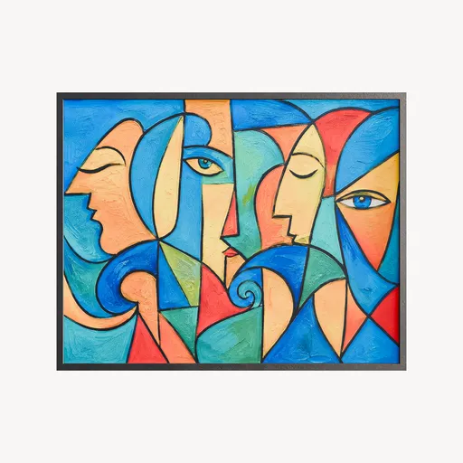 Abstract Painting Cubism-Inspired