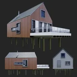 Modern Wood House Elevated Gable