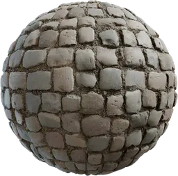 Realistic cobblestone floor texture for PBR shading in Blender 3D, created by Rob Tuytel.