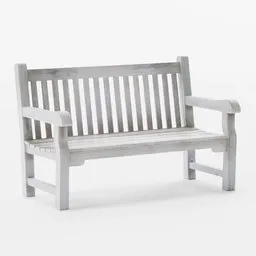 Wooden Bench - Silver Aged