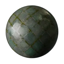 Wet stone floor with moss