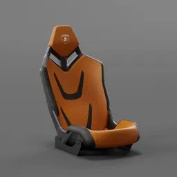 Detailed 3D model of a luxury sports car seat, compatible with Blender, showcasing intricate design and ergonomics.