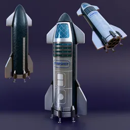 Stylized Starship Rocket