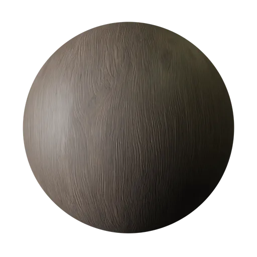 High-resolution PBR dark wood texture with a nuanced grain pattern, perfect for realistic 3D modeling in Blender and other software.