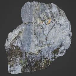 Detailed 3D rock model with realistic textures, suitable for Blender environments.