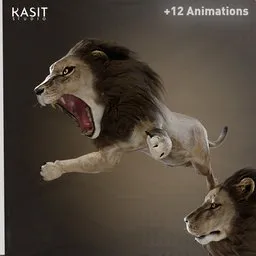 Lion Animated Rigged (Male)