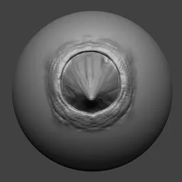 3D sculpting tool creating detailed spike on model surface, ideal for dragon skin effects in Blender 3D.